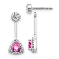 Pink Sapphire Diamond Convertible Earrings 14k