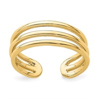 14k Yellow Gold 3 Band Toe Ring