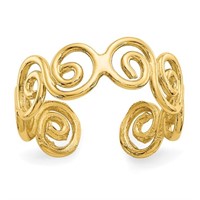 14k Yellow Gold Swirl Design Toe Ring