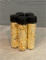 (5) Vials Of Gold Leaf Foil Flakes #4