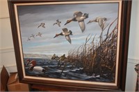 Painted Waterfowl Picture on Canvas by A. Anderson