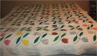 King Size Hand Quilted Quilt (few small stains)