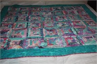 Lap Size Machine Quilted Reversible Quilt