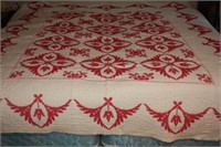 King Size Cross Stitch Hand Quilted Quilt