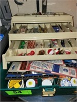 3 TIER FISHING TACKLE BOX & CONTENTS