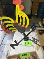 ROOSTER WEATHER VANE- WOOD CHICKEN CUTOUT