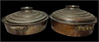 Vintage Copper Pots with Lids