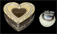 Heart Jewelry Box and Vintage Lighter