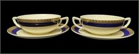 Woods Ivory Ware Soup Bowls and Saucers
