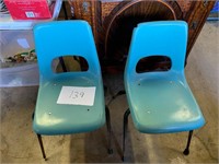 Mid century blue chairs