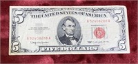1963 $5 Bill red seal