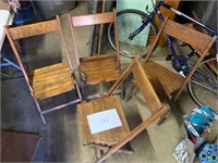 Antique wooden folding chairs