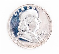 Coin 1958 Ben Franklin Half Dollar, Gem Cam Proof