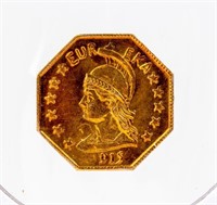Coin 1915 Gold Token Half Dollar, Eureka, XF