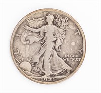 Coin 1921-P Walking Liberty Half Dollar, F/VF