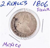 Coin 1806 Silver, 2 Reales, Mexico