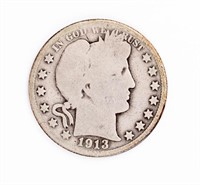 Coin 1913-P, Barber Half Dollar, G