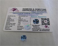 3.00ct Light Blue Sapphire Cushion Cut