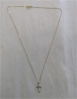 14K Gold Filled Enamel Cross & Chain