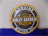 Harley Davidson Domed Porcelain Sign Reproduction