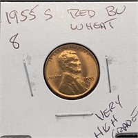1955-S RED BU WHEAT PENNY