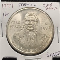 1977 MEXICO CIEN PESOS NICE COIN