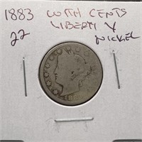 1883 WITH CENTS LIBERTY V NICKEL