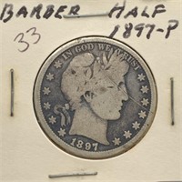 1897 BARBER SILVER HALF DOLLAR