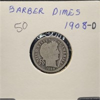 1908-D BARBER SILVER DIME