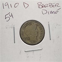 1910-D BARBER SILVER DIME