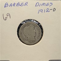 1912-D BARBER SILVER DIME