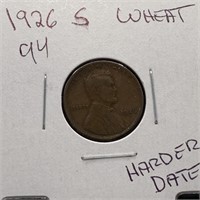 1926-S WHEAT PENNY HARDER DATE