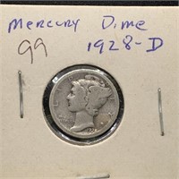 1928-D MERCURY SILVER DIME