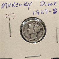 1927-S MERCURY SILVER DIME