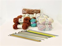 Knitting Yarn + Needles