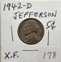 1942D Jefferson Nickel XF