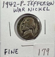 1942P Silver War Nickel F