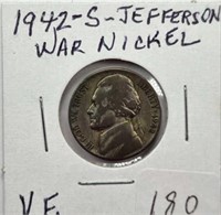 1942S Silver War Nickel VF