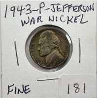 1943P Silver War Nickel F