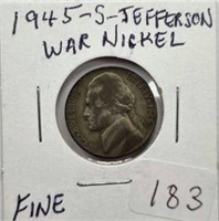 1945S Silver War Nickel F