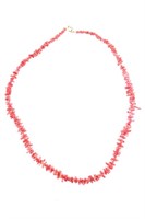 Navajo Graduated Red Branch Coral 14k GF Necklace