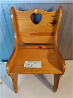 Childs pine chair.