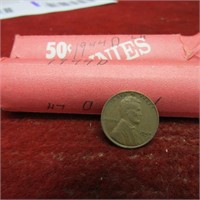 (2)Rolls Wheat cents. 1944-D.