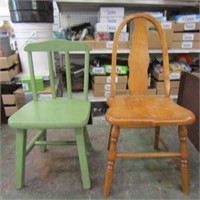 (2)Wood child's chairs.