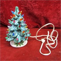 Small Ceramic lighted Christmas tree.