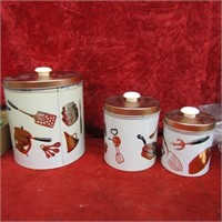 (3)kitchen Canister tins.