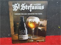 Metal Beer sign. St Stefanus.