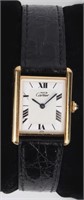 CARTIER MUST DE VERMEIL TANK QUARTZ WRISTWATCH