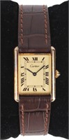 CARTIER VERMEIL TANK QUARTZ WOMEN'S WATCH