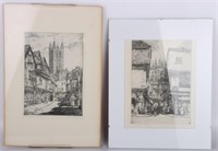WILLIAM ROBINS (1882-1959) FRAMED ETCHINGS (2)